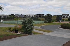 Tennis courts and playground on our doorstep.