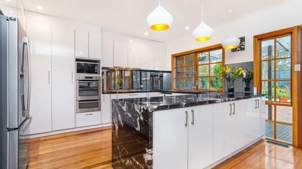 Gorgeous granite new large kitchen with modern applicances. 
