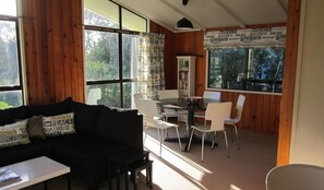 Living and dining areas
