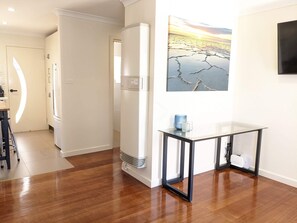 Entrance table that doubles as a desk if working from home