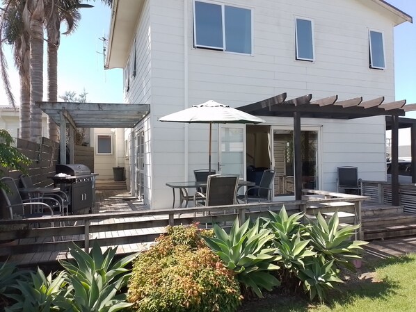 Sunny Deck with plenty of outdoor living space.