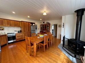 Large Country Kitchen with Woodfire 