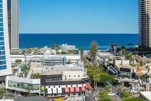 The picturesque city view with the ocean as the backdrop from the balcony😻