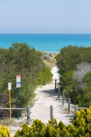Beach path, directly opposite L'Oceanne letter box!