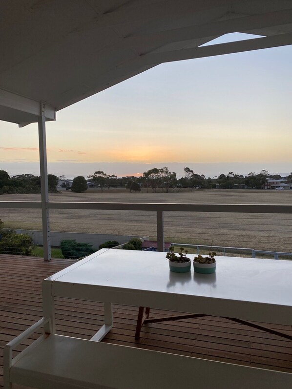 Upstairs deck.