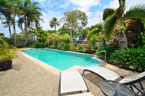 Large saltwater swimming pool.