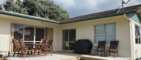 Front lawn and deck