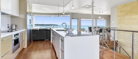 kitchen with ocean views 