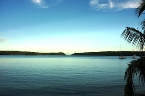 Hunga lagoon from One'atea at sunset