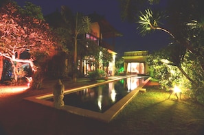 House view at night