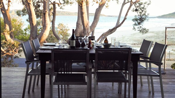 Dinner on the front deck! 