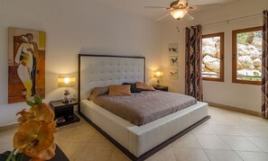 Master bedroom with comfortable king-size bed