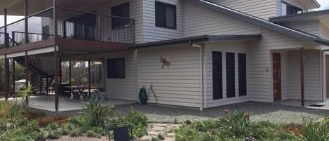 Yard with outside table and chairs