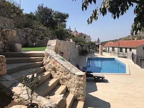 Pool with Stairway to the Garden Area