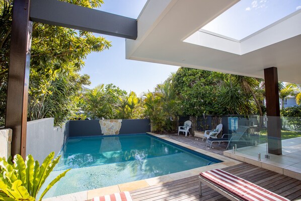 Private Pool with Sunlounges