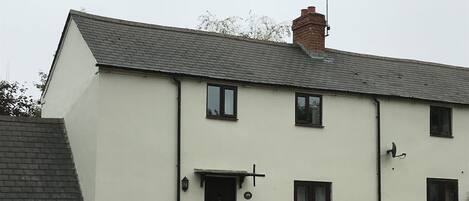 Bradwall Cottage with new rendering and paint -  key safe is below letter box.