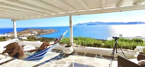 Vista Ariadne's private terrace (40m2) with mesmerizing views, away from crowds.