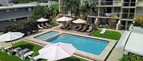 our balcony overlooks the pool