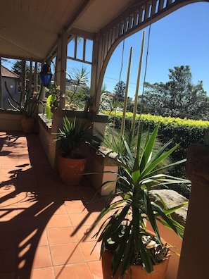 looking down the verandah, from the daybed
