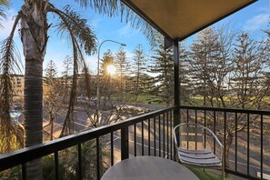 balcony overlooking the park