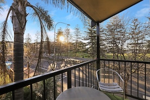 balcony overlooking the park