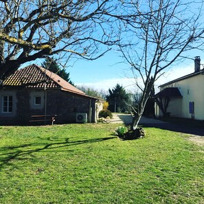 The gite is on the left - the property owners main house on the right