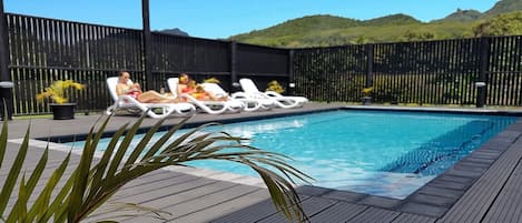 Mountain Views from our pool.