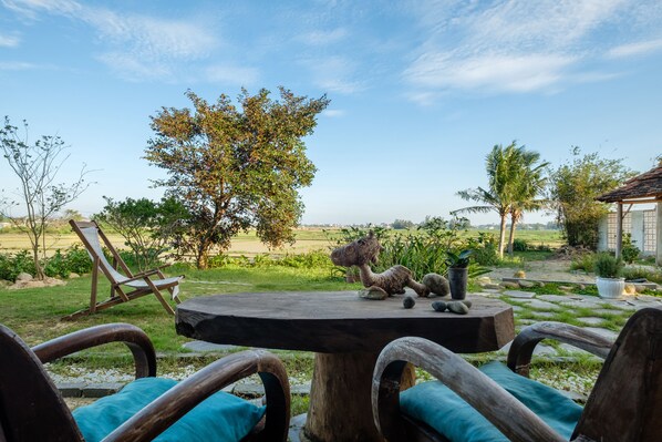 Surrounded by rice fields 