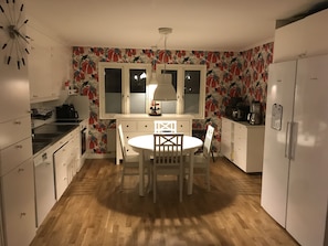 Kitchen opens up from living room.