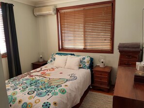 Double Bed, Air conditioner and Built-in wardrobe in Master