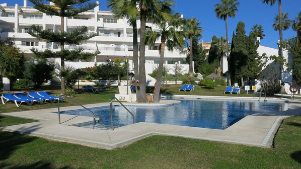 One of several community pools. This one located 10 meters from the house.