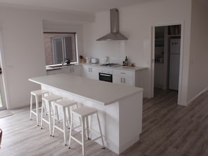 Kitchen with door into Butler's Pantry and Fridge