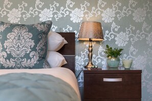 Comfortable bed with luxury soft linen