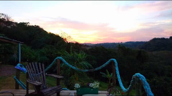 Sunset views from our massive outdoor deck