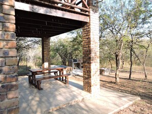 Patio with view of bushveld