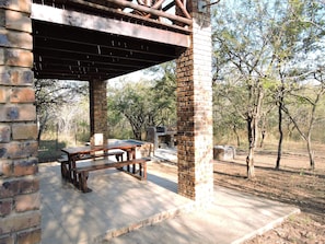 Patio with view of bushveld