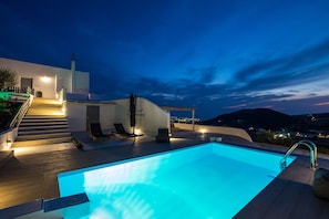 Private pool night view