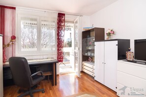 Living room with working desk