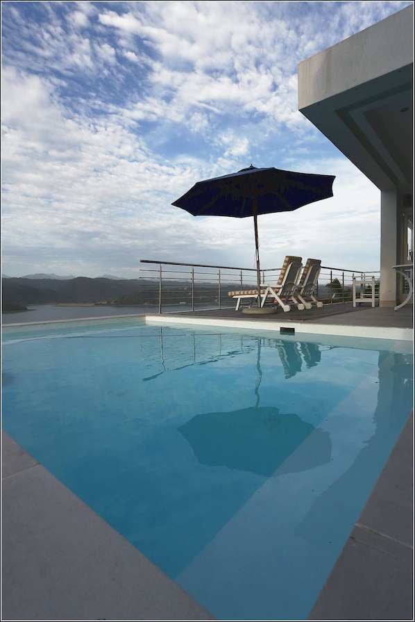 Pool area with lovely views over the lake