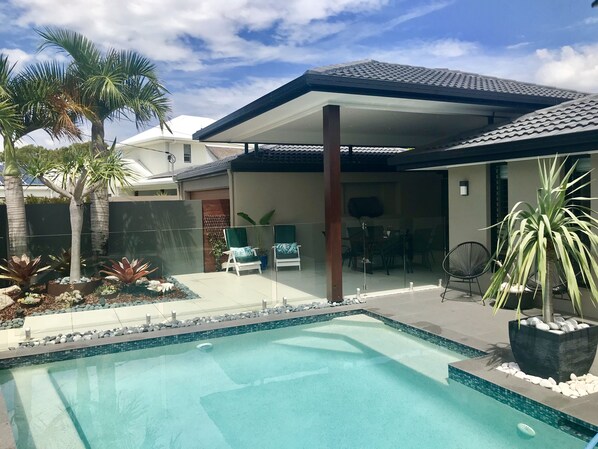 North East facing pool and entertainment area 