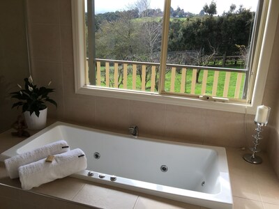 Private Suite, Spa, Double shower, log fire, rural views & farm animals