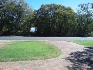 Looking  across the road to the bay.