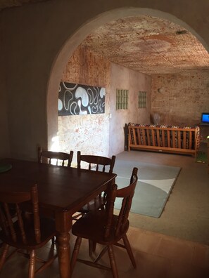 Dining area - through to large games room (sofa bed to convert to 4th bedroom)