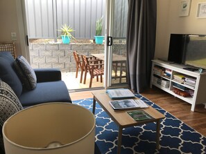 Relax outside for beverage or inside to watch a bit of TV including Netflix 