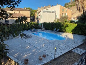 Pool deck from terrace