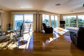 upstairs dining and living area