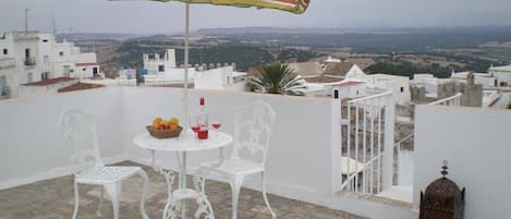 View over old town from upper terrace