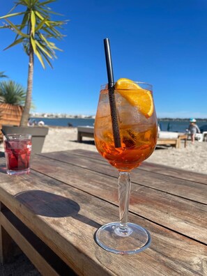 Aperol overlooking the sea