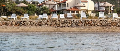 private beach of the villas