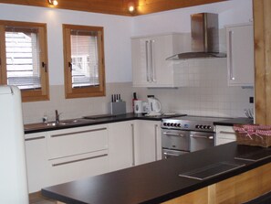 the kitchen area